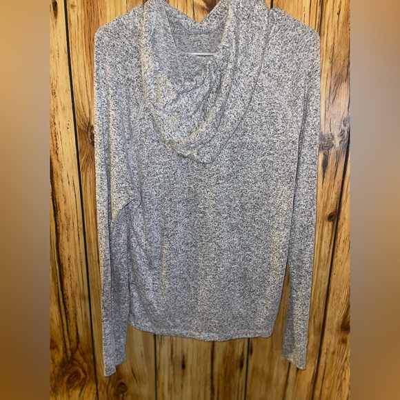 PINK Victoria’s Secret Gray Marled Hoodie Pastel Logo Lightweight Sweatshirt S - Picture 4 of 5